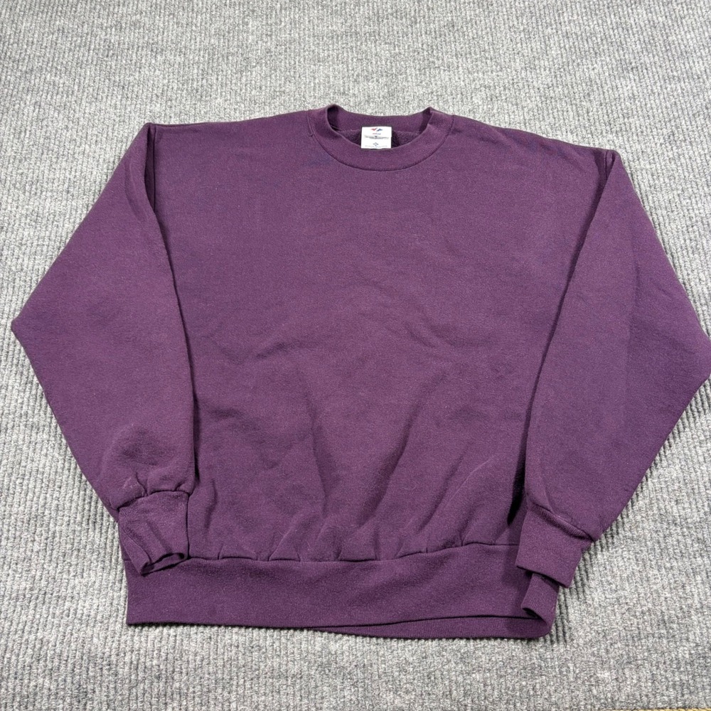 Jerzees Nublend Womens Sweatshirt XL Purple Vintage Plain Pullover Made in USA